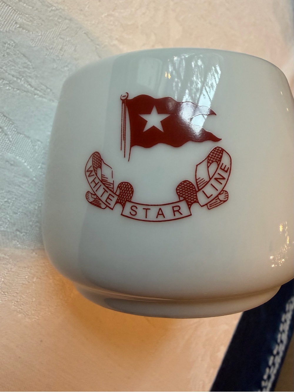 RMS Titanic Reproduction Ceramic Mug in Red and White